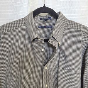 Tommy Hilfiger Oxford Shirt Weekend Classic Men's 18 1/2 34-35 Olive Brown Check